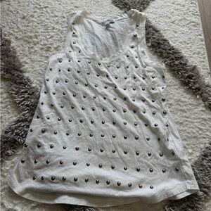 Express white studded tank top